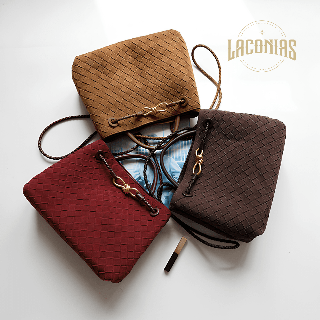 Brushed cowhide woven handbag — showcase 4
