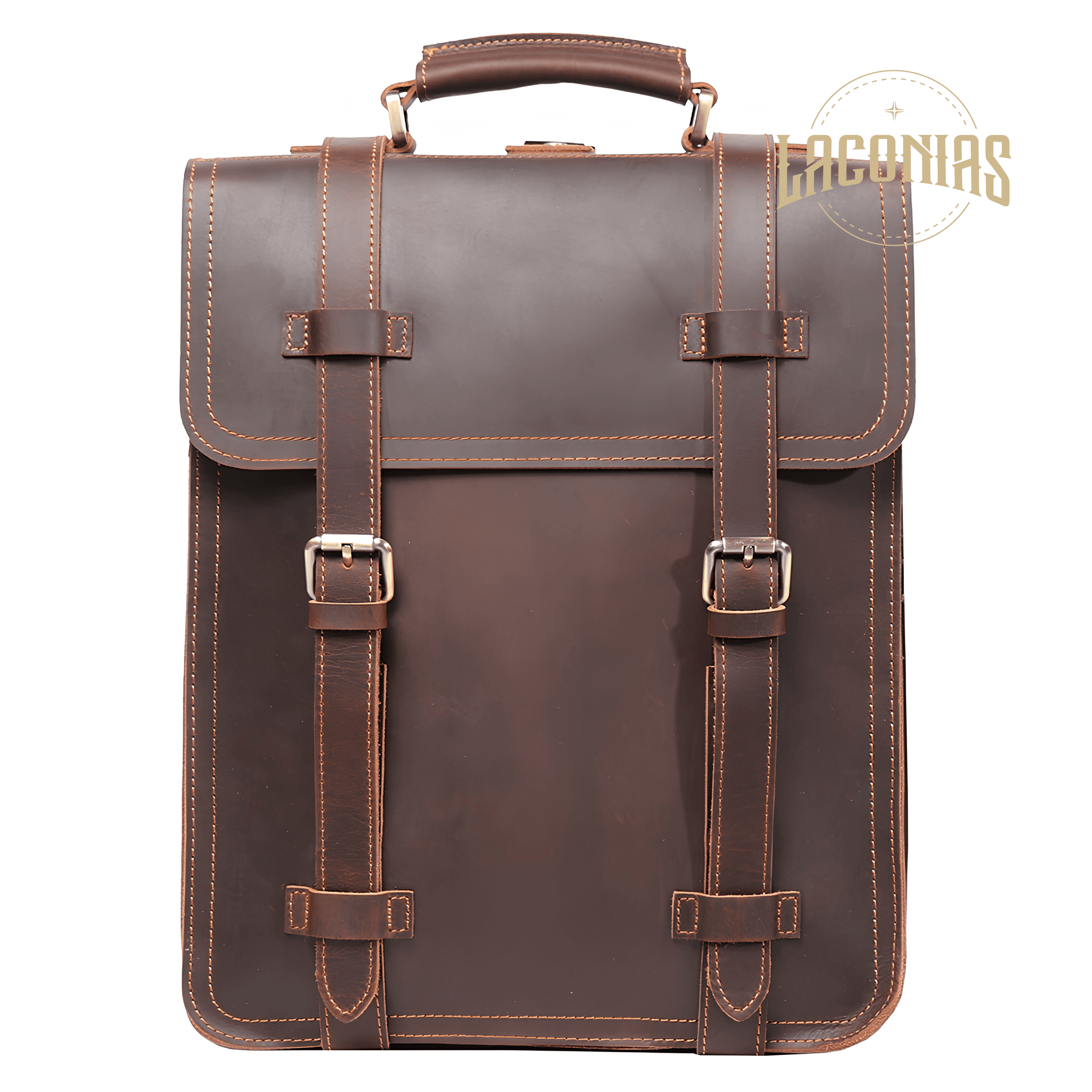 Men's cowhide large-capacity computer bag backpack view 2