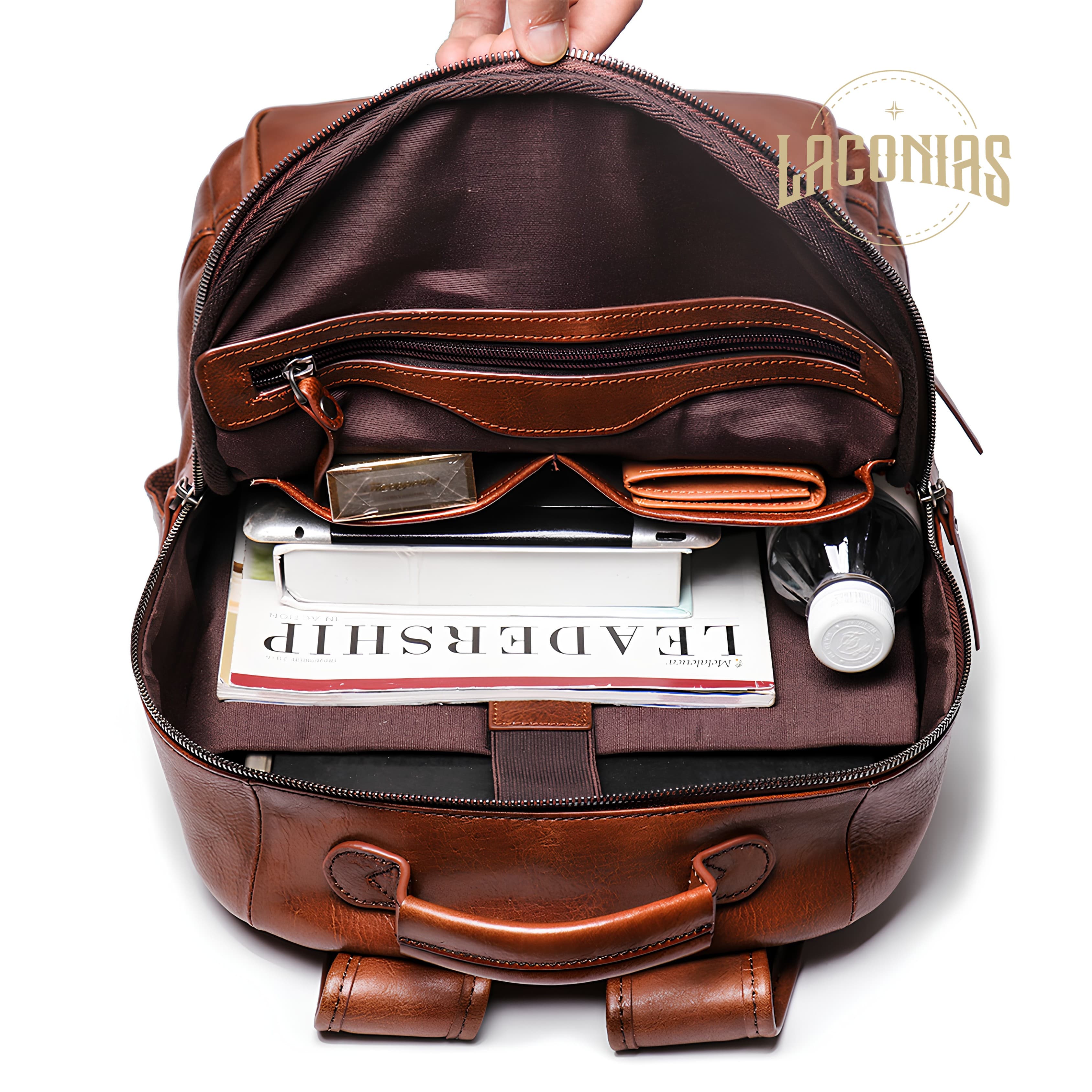 Men's cowhide backpack — showcase 2