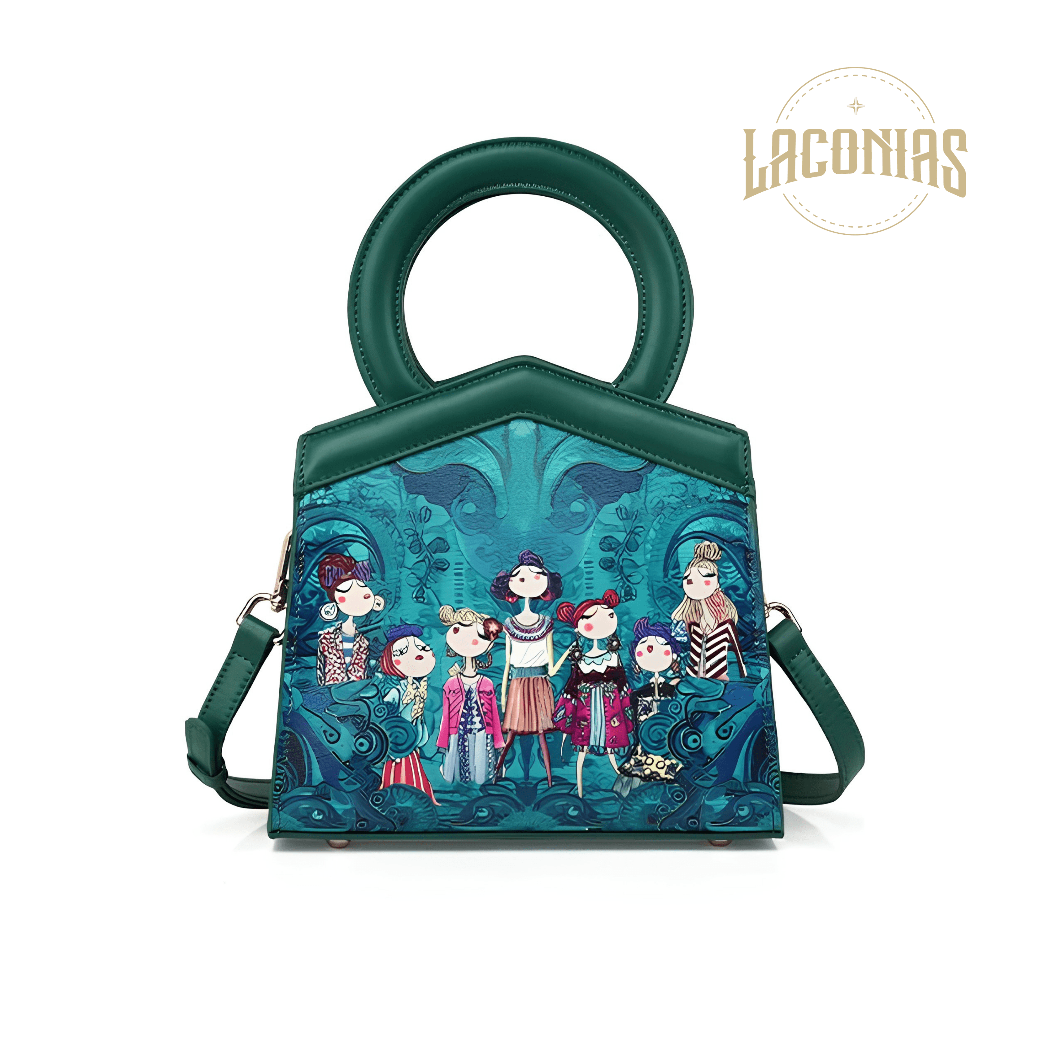 Cowhide printed handbag