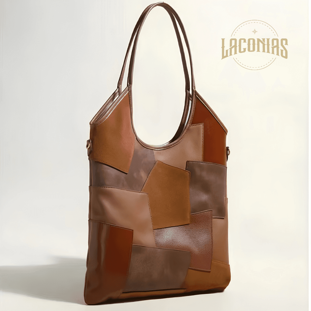 Stitching retro large-capacity armpit bag — showcase 1