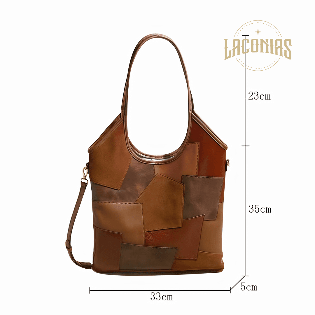 Stitching retro large-capacity armpit bag — showcase 3