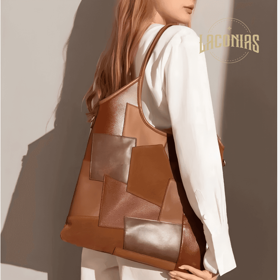 Stitching retro large-capacity armpit bag — showcase 4