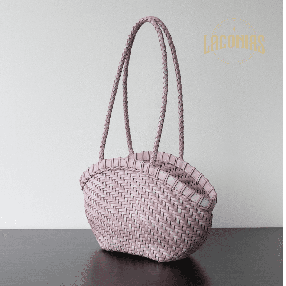 Hand-woven fog wax plant tanned cowhide bag view 3