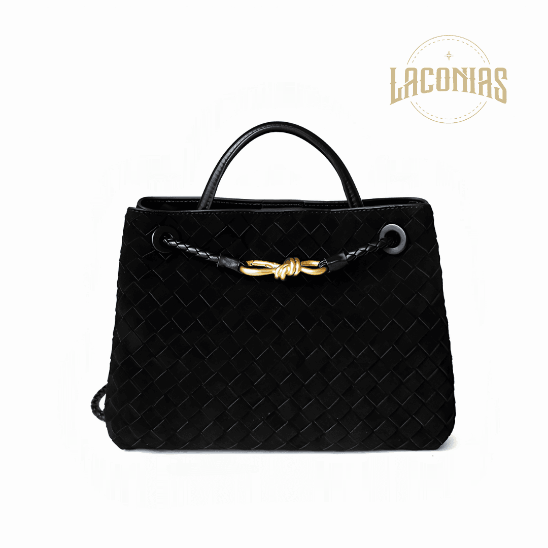 Brushed cowhide woven handbag