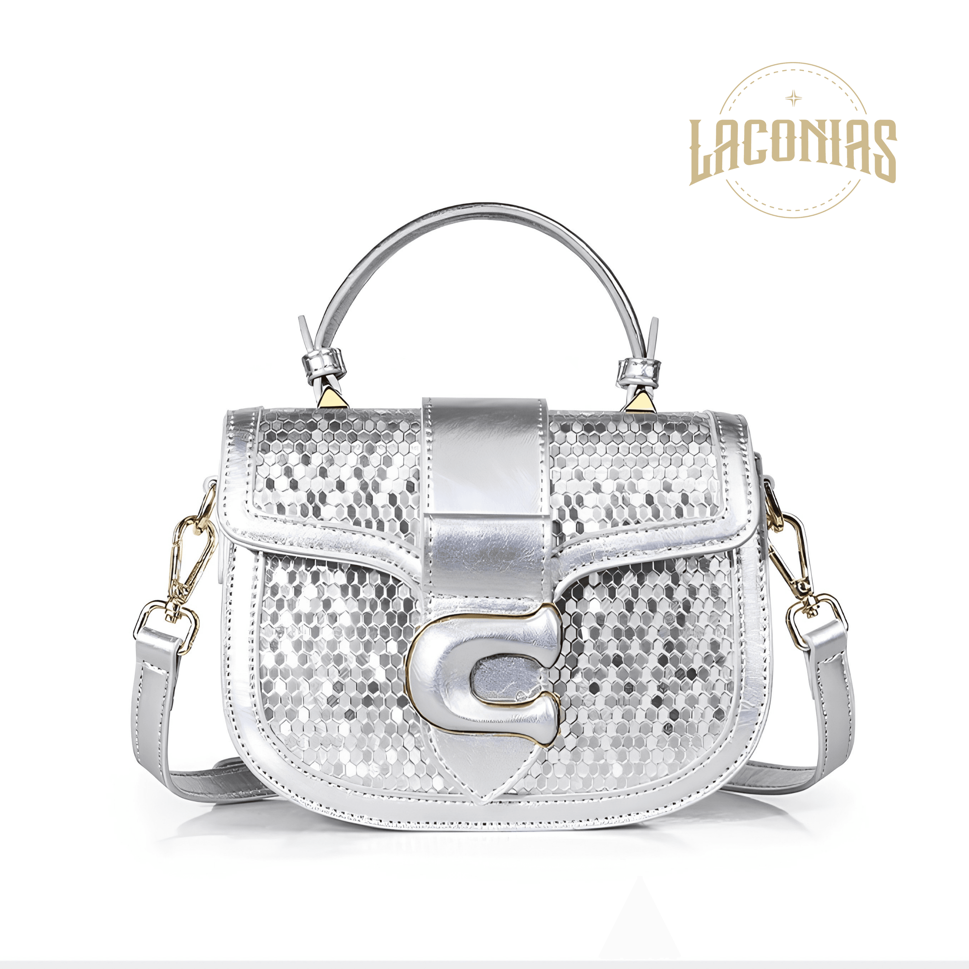 Genuine leather honeycomb one-shoulder cross-body bag — showcase 1