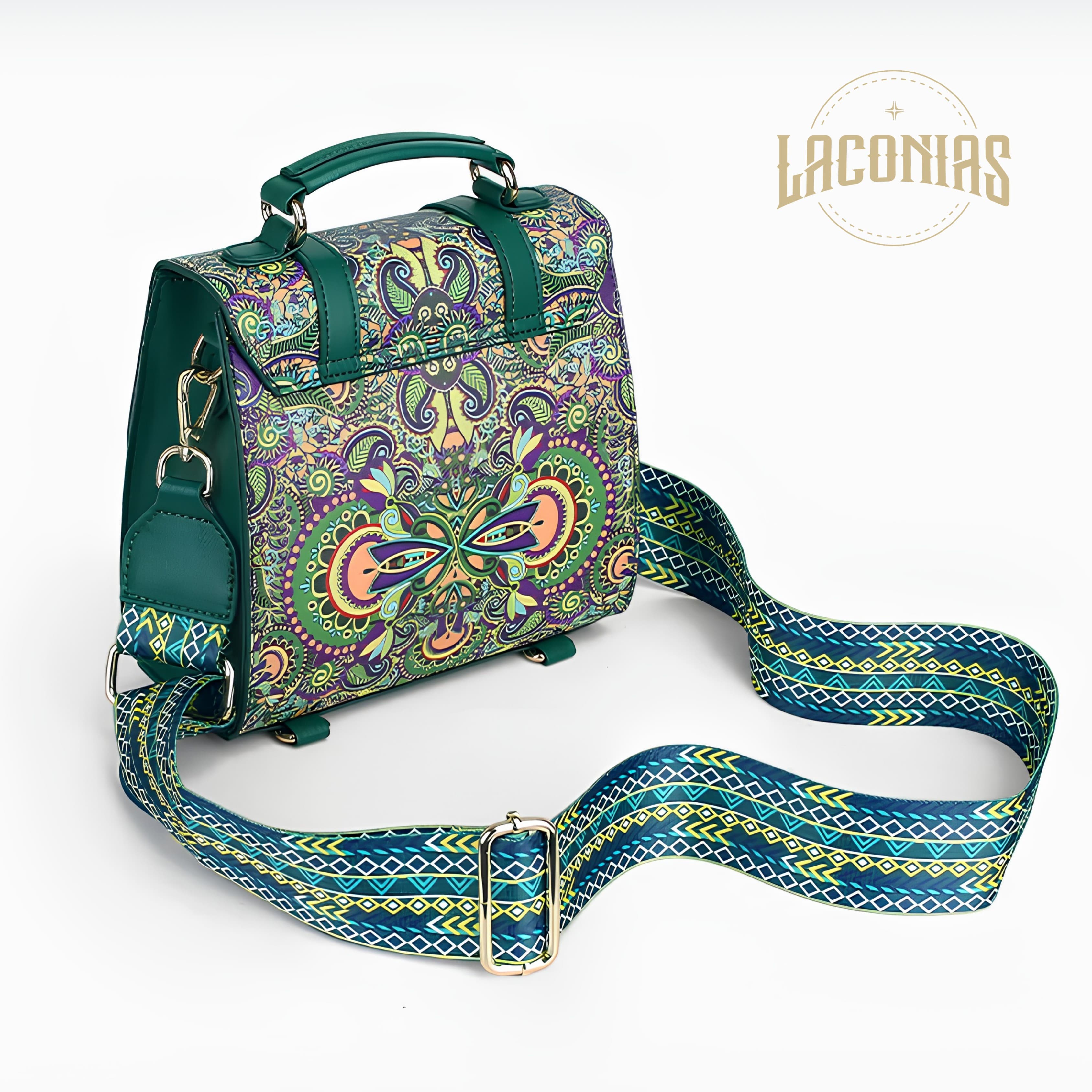 Cowhide printed backpack view 2