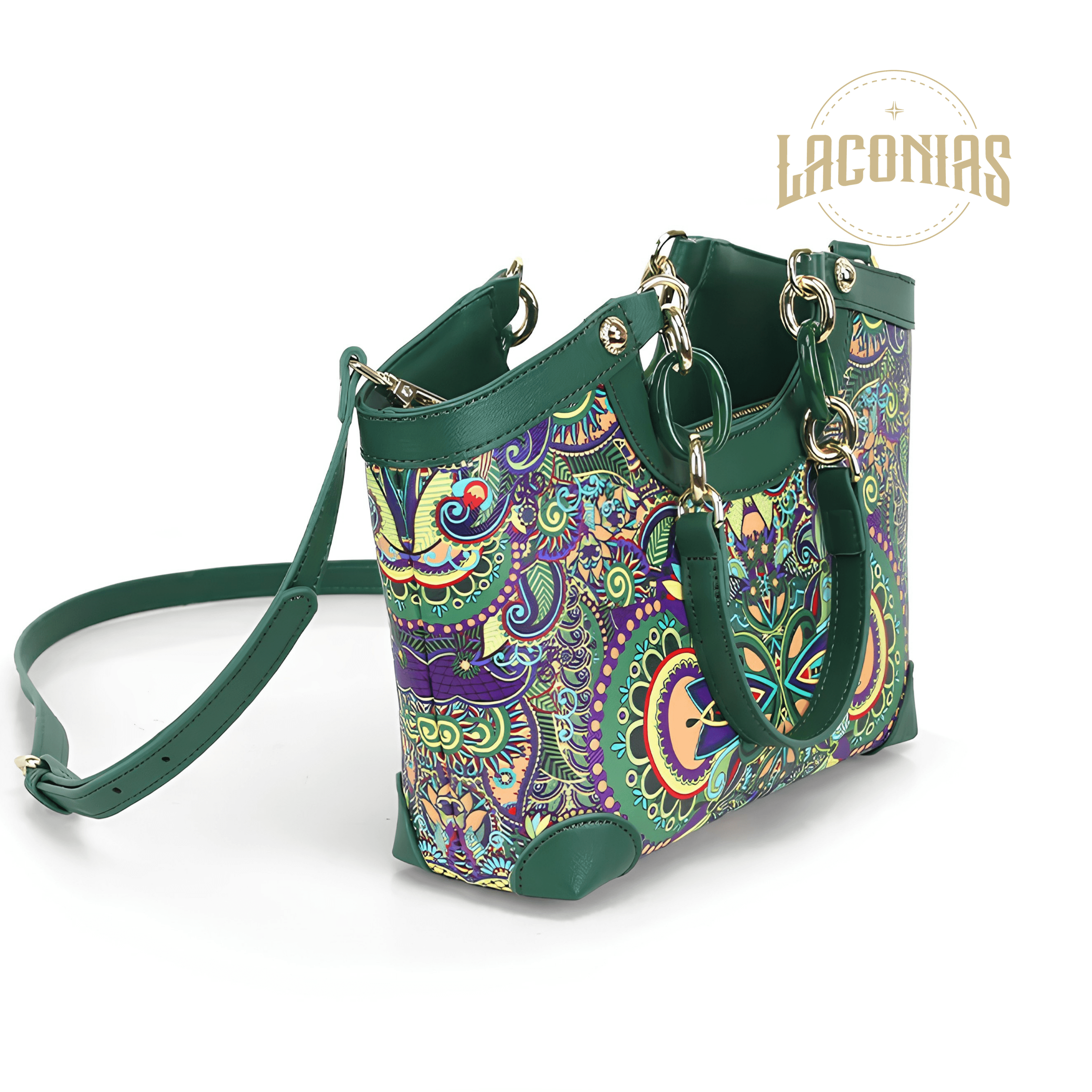 Cowhide printed one-shoulder cross-body bag