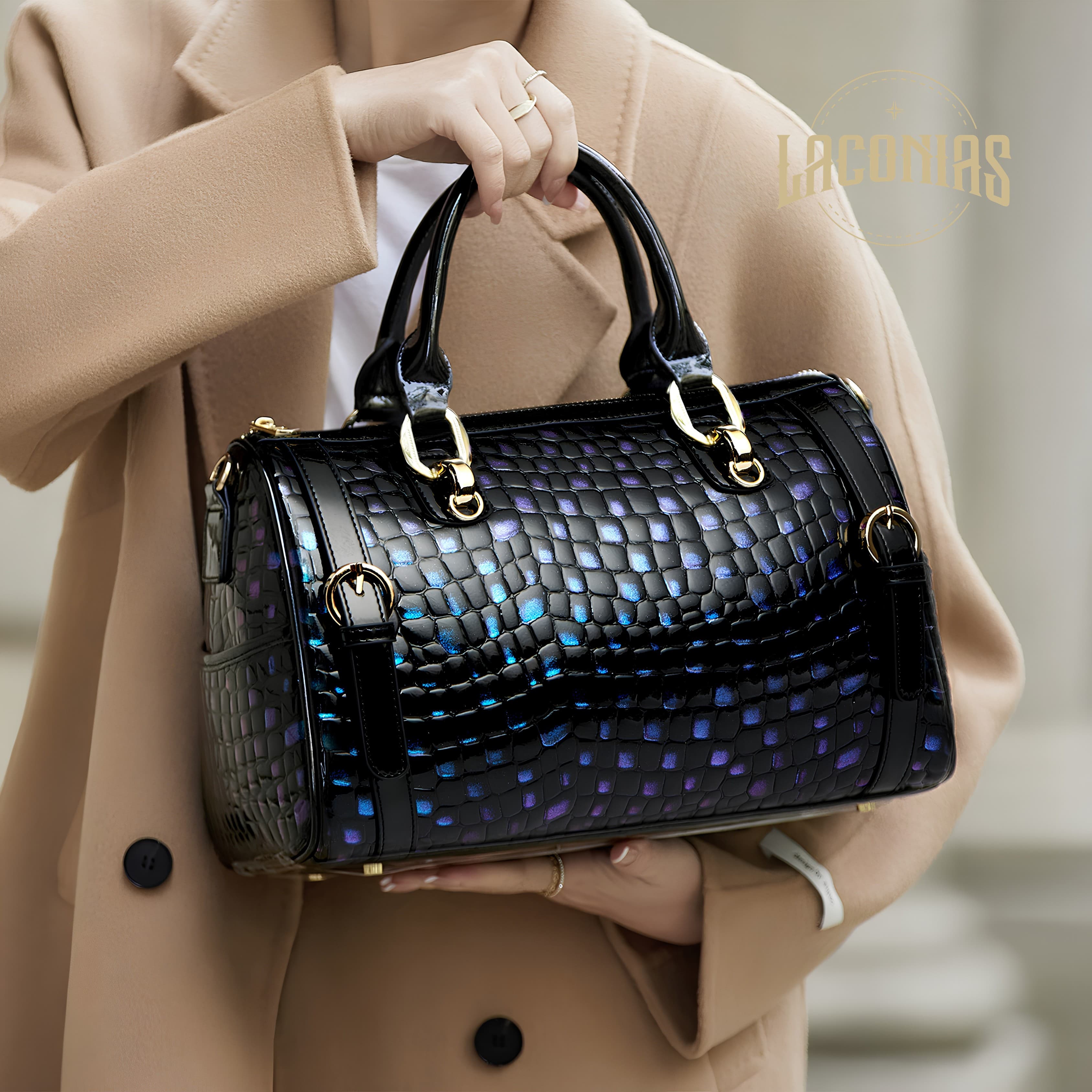 Genuine leather cowhide shoulder bag — showcase 7